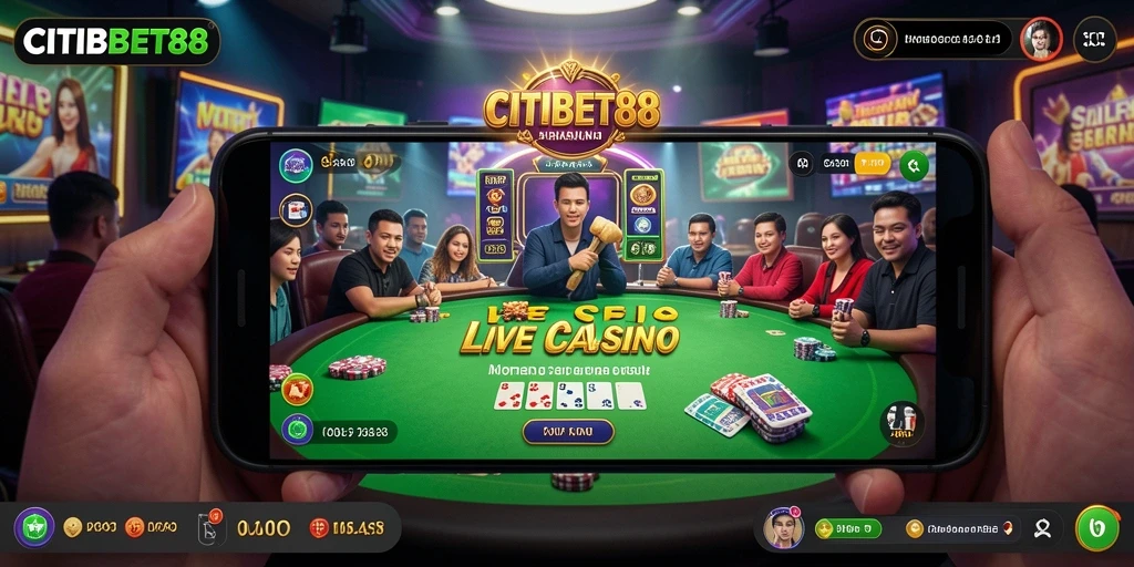Tampilan gameplay Live Casino yang memukau di CITIBET88.