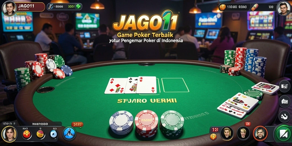 Screenshot utama JAGO11 yang menampilkan aksi intens dalam permainan Poker.