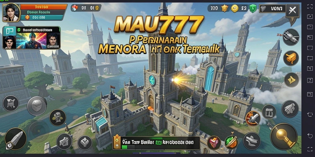 Screenshot gameplay MAU777 menampilkan aksi Tower Defense yang intens.