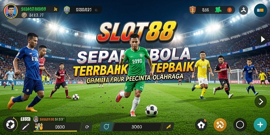 Tampilan gameplay SLOT88 menampilkan momen-momen seru dalam pertandingan sepak bola.